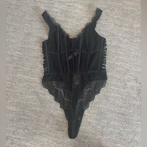 Black Lace corset bodysuit lingerie